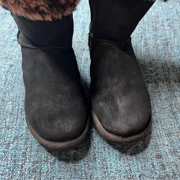 UGG Classic Tall 11 Leopard Print Boots in Black Suede - Picture 6 of 11